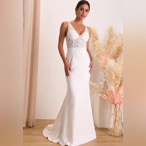 Lulus Remarkably Romantic White Sheer Mesh Beaded Maxi Dress